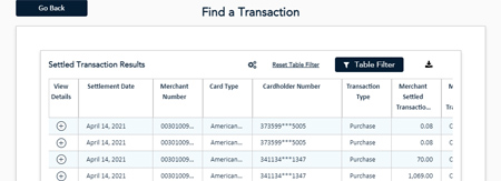 In this image, the Settlement Date column is separated from the Transaction Type column by 3 other columns